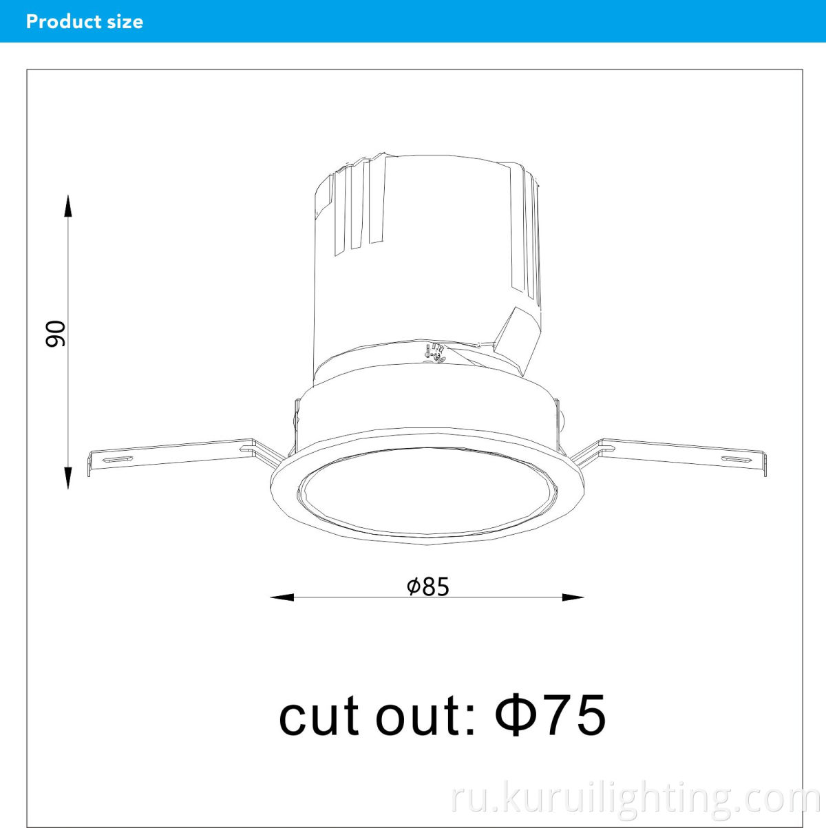 Led Round Hotel Downlight Size